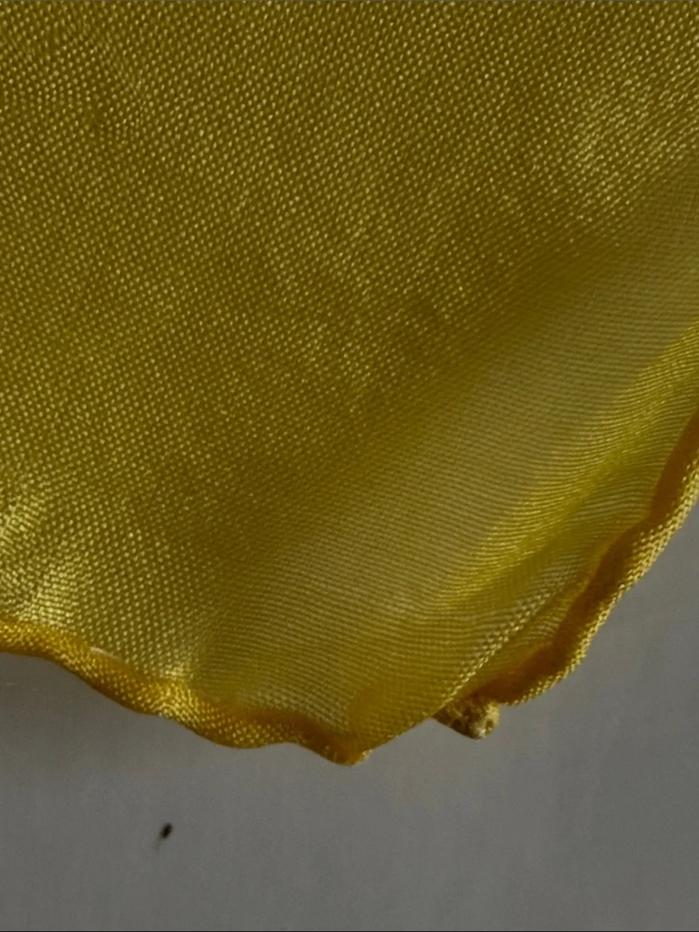 VTG Style Bright Yellow Square Silk Feel & look Lightweight Scarf Handrolled